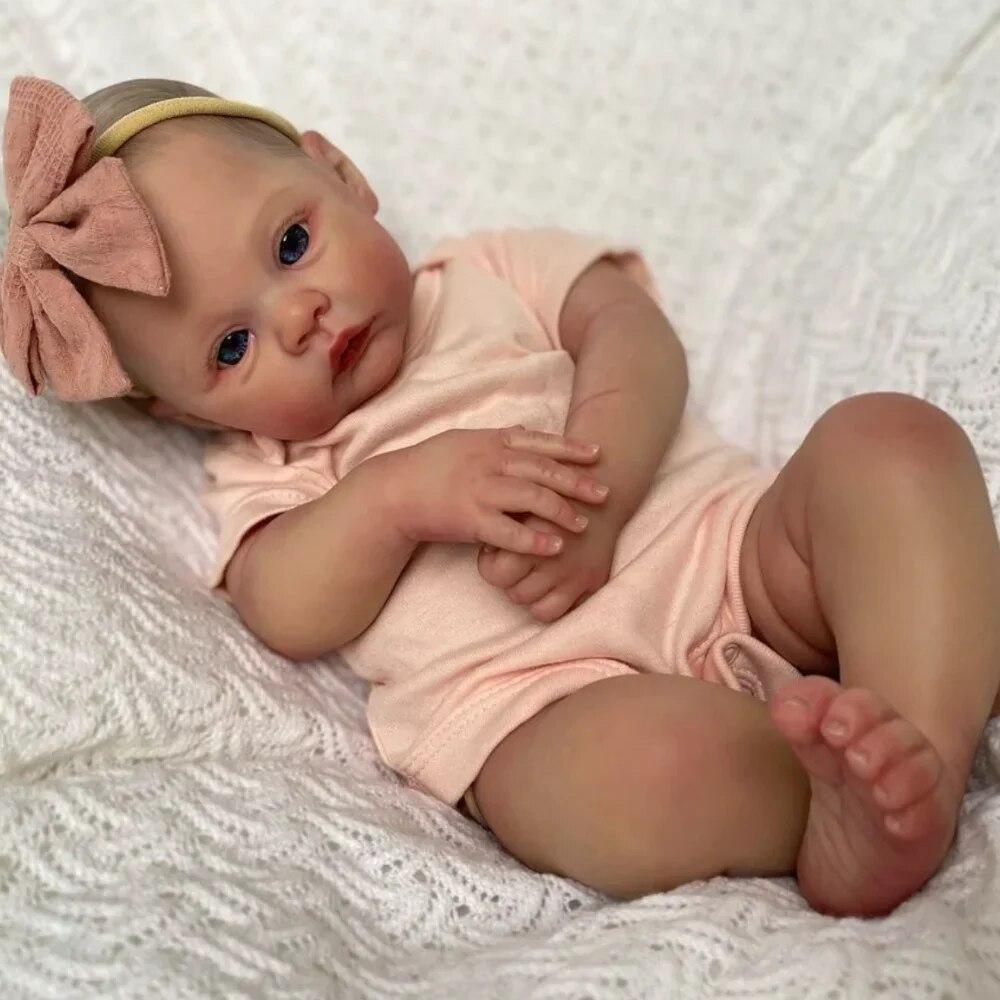 18In Realistic Reborn Baby Dolls Full Body Vinyl Silicone Girl Doll Newborn Doll