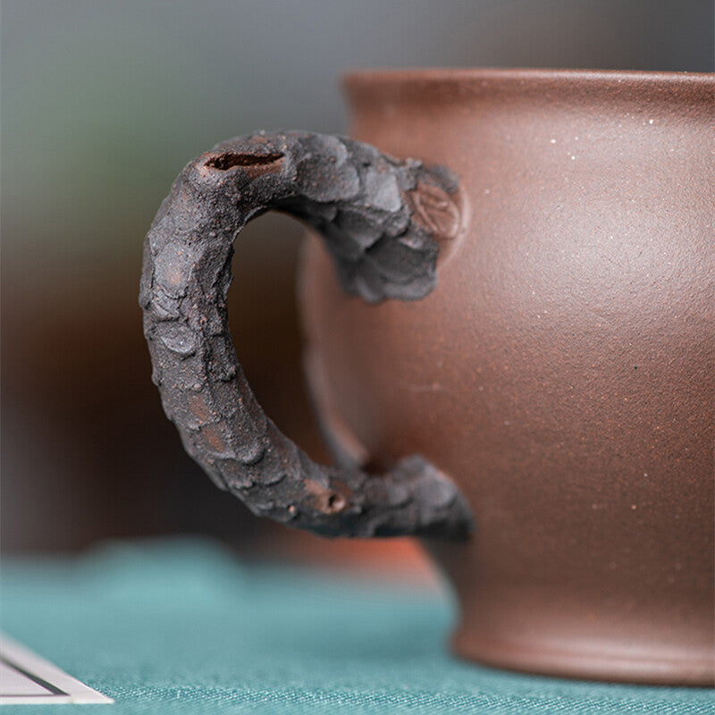True Yixing Zisha Tea Cup with Handle Chinese Handmade Master Cup Marked 120ml