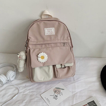 Women Backpack Pendant Nylon WomenS Rucksack CollegeTeenage Girls Bagpack