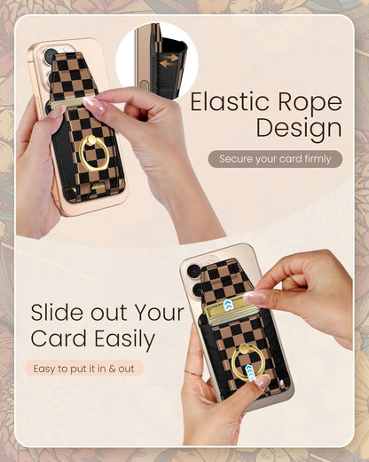 Compatible with Magsafe Wallet with Ring Grip Magnetic Card Holder - Cute Phone