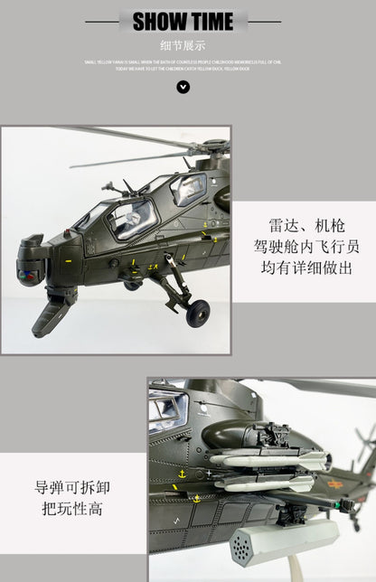 1:28 57CM China Z-10 Helicopter Plane Diecast Military Aircraft Airplane Model