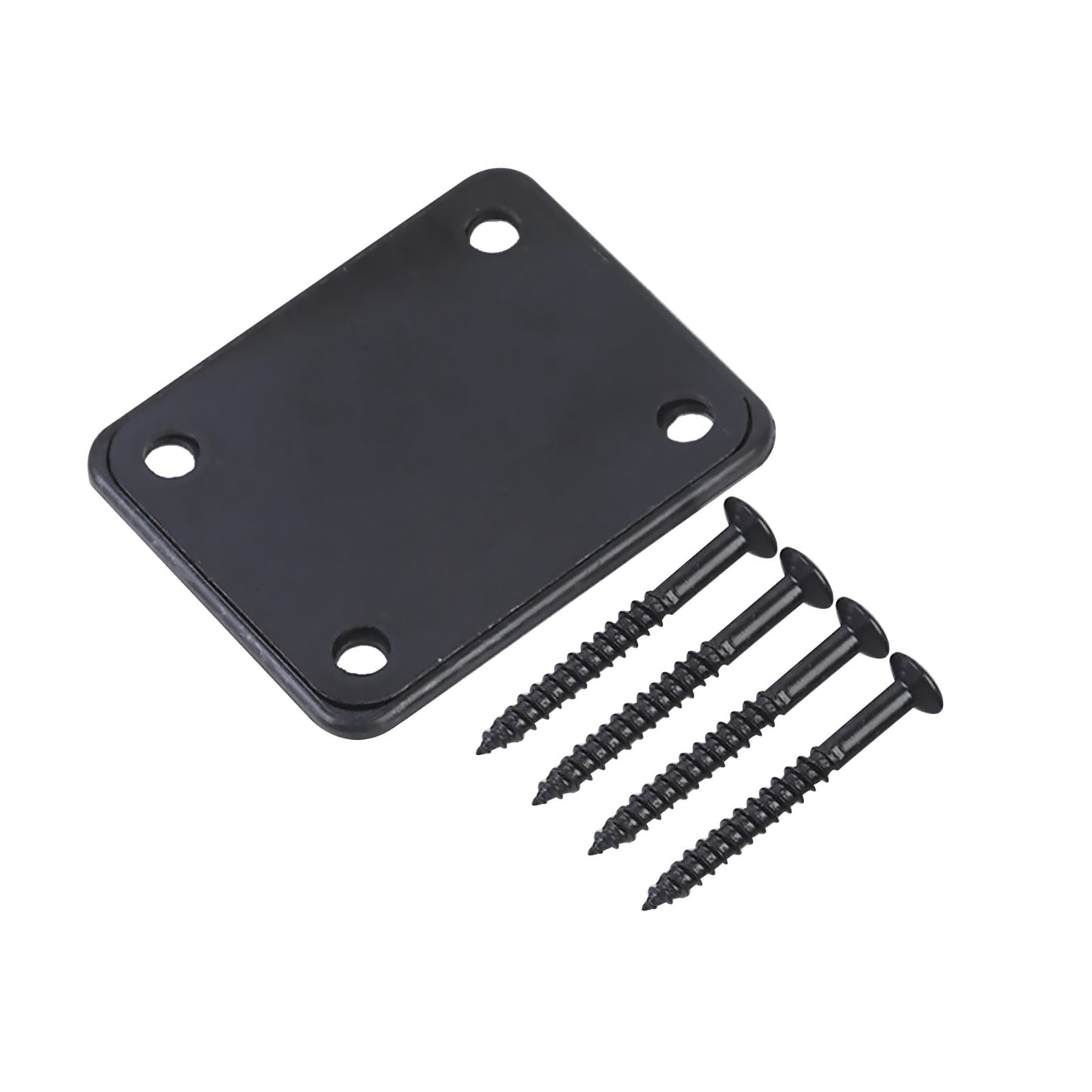 Black Electric & Cigar Box & Jazz Bass Guitar Neck Plate with 4 Screws A