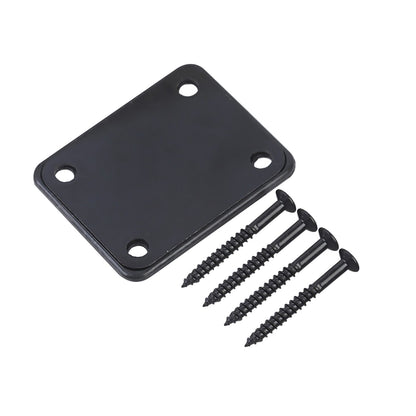 Black Electric & Cigar Box & Jazz Bass Guitar Neck Plate with 4 Screws A