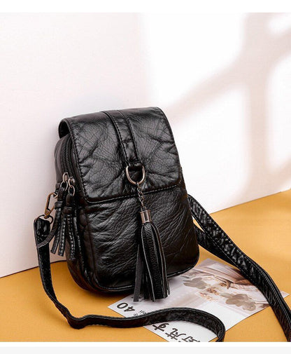 Small Shoulder Messenger Bag Leather Wallet Phone Bag Female Flip 21×14×7cm 1 PC