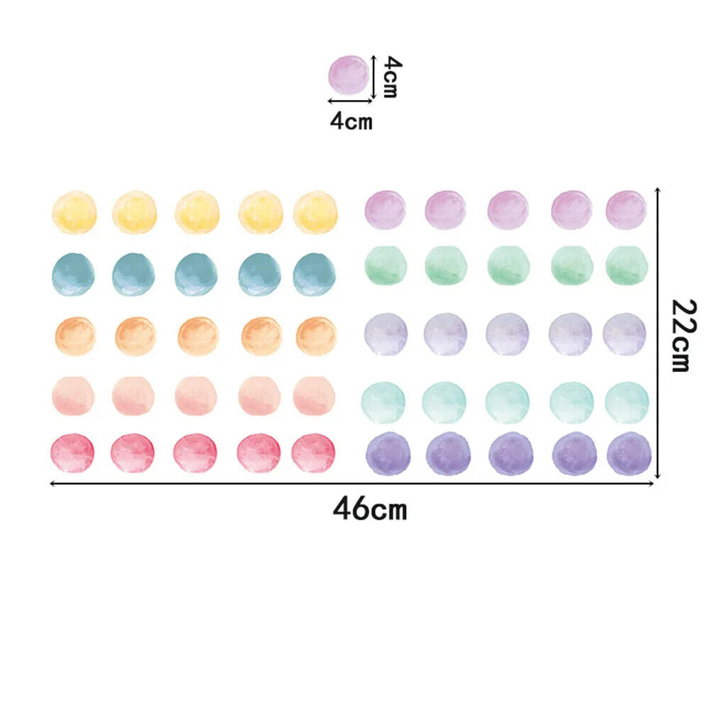 Wall Stickers Vinyl Multi-Color Polka Dots Kids Boys Girls Bedroom Circle Decals