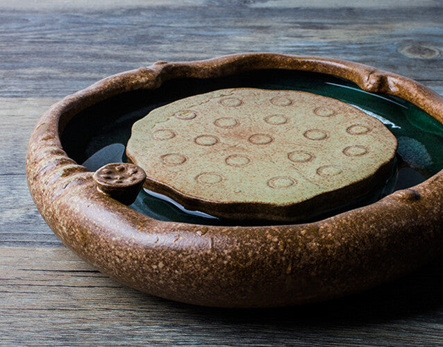 Handmade Pottery Holder For Tea Pot Creative Tea Plate Crude Pottery Pot Holder