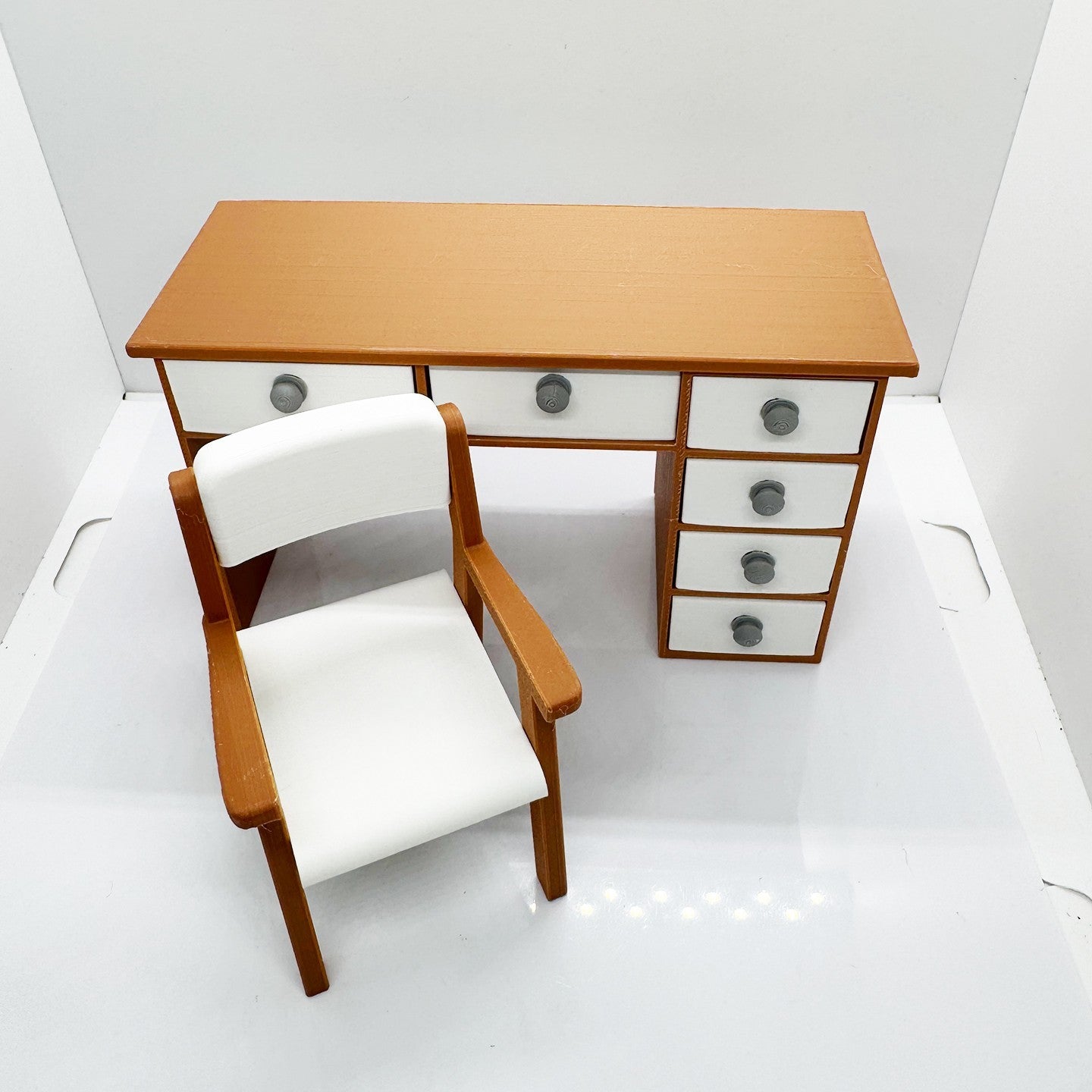 RHF12201 1/12 Dollhouse Model Desk And Chair Set Office Furniture