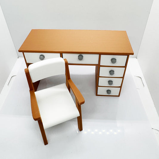 RHF12201 1/12 Dollhouse Model Desk And Chair Set Office Furniture