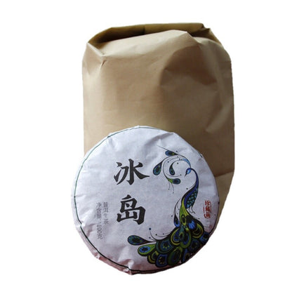 100g Yunnan Pu'er tea Icelandic raw peacock green cake seven cakes Mengku tea