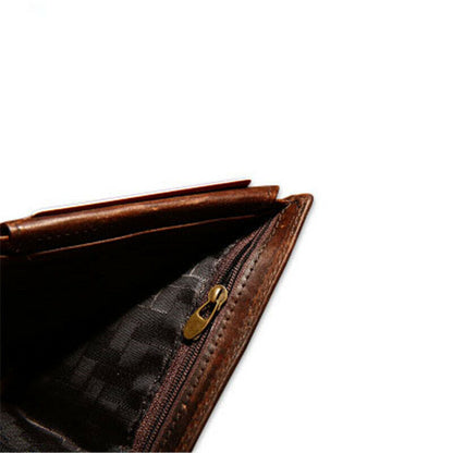 Men's Genuine Leather Wallet Multi-card Clamps Purse Cash Clip Card & ID Holders