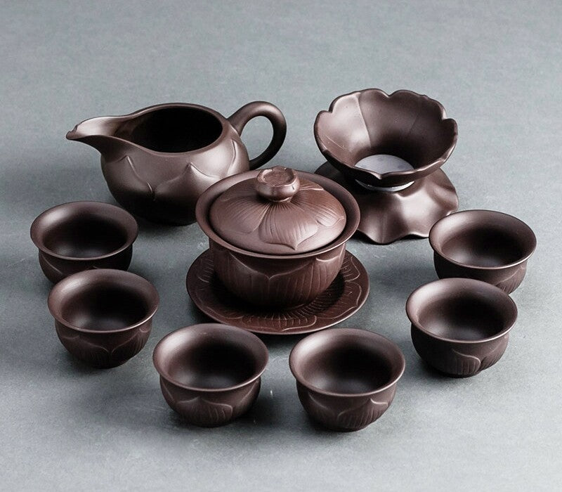 True Yixing Zisha Complete Teaset Tea Pot Matching Gaiwan Cup Lid Holder Pitcher