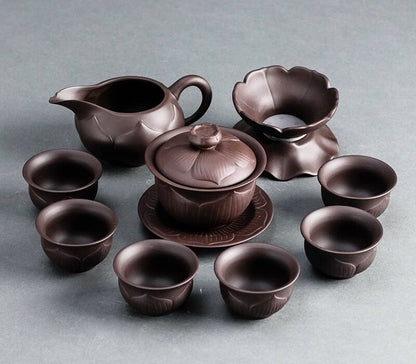 True Yixing Zisha Complete Teaset Tea Pot Matching Gaiwan Cup Lid Holder Pitcher