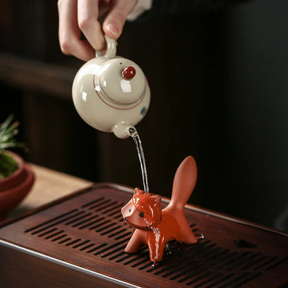 Little Fox Handmade Tea Pet Purple Sand Can Raise Tea To Play Tea Set Ornaments