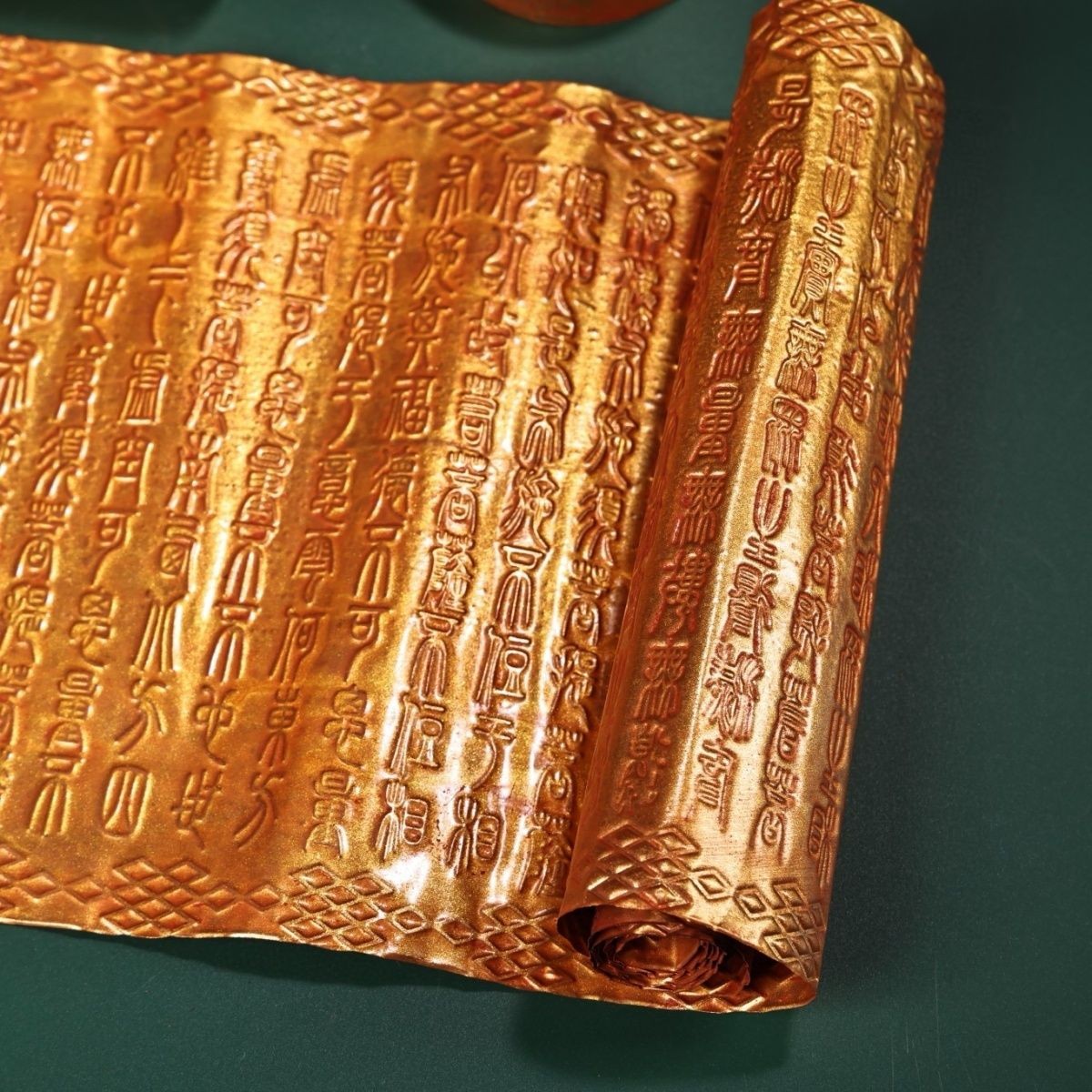 Vintage Brass Buddhist Sutra Scroll Holder 16cm Temple Replica 280g