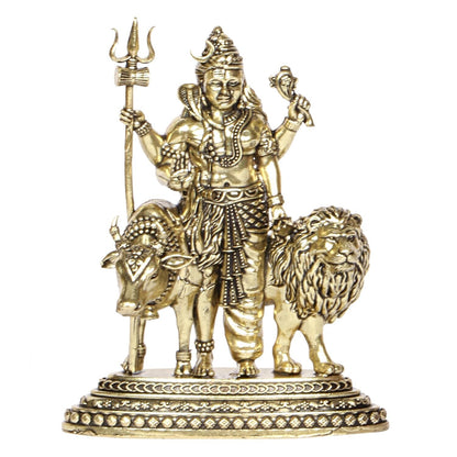Hindu God Lord Brass Ardhnarishwar Shiv Parvati Avatar Idol Statute Figurine