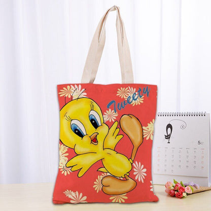 Printed Canvas Tote Bag 30x35cm Cotton Linen Handbag Shopping Women Handbag 1 PC