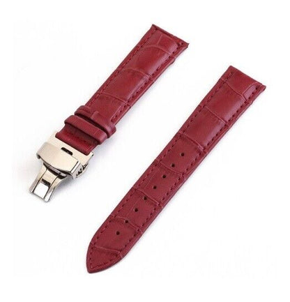 Crocodile Genuine Leather Watch Bands 12mm~24mm Wristwatch Butterfly Clasp Strap