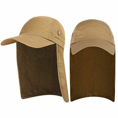 Outdoor Unisex Hiking Cap Quick Dry Sun Visor Hat Sun Protection Neck Flap Cover