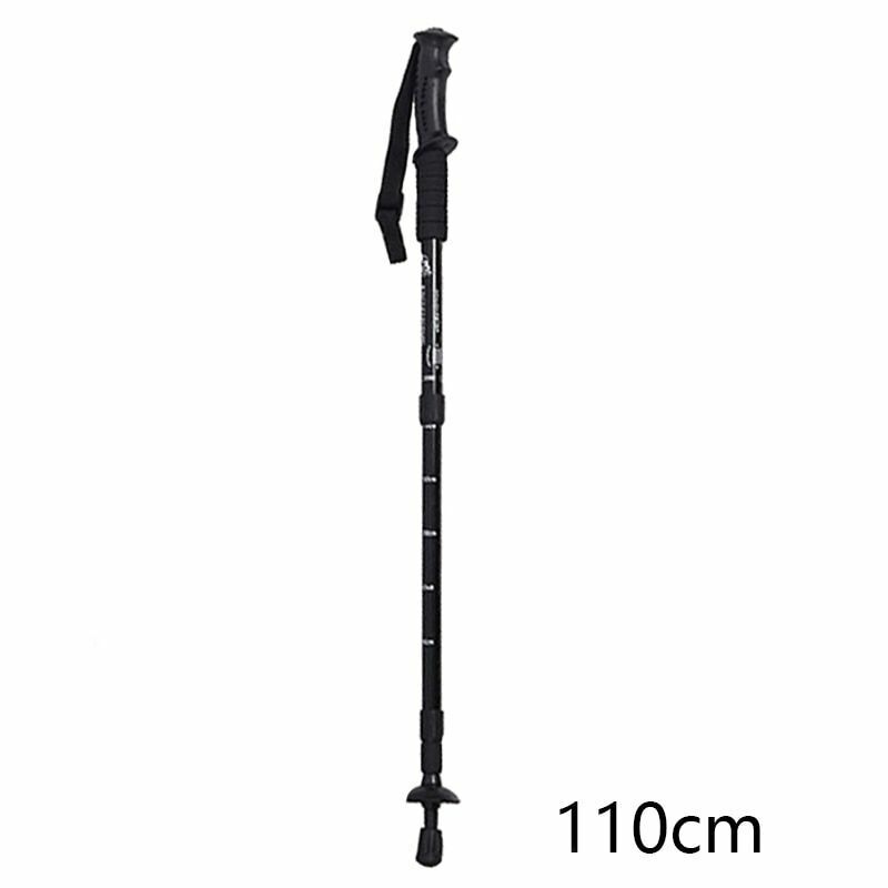 Telescopic Hiking Camping Climbing Walking Stick Trekking Pole Cane Elderly Red