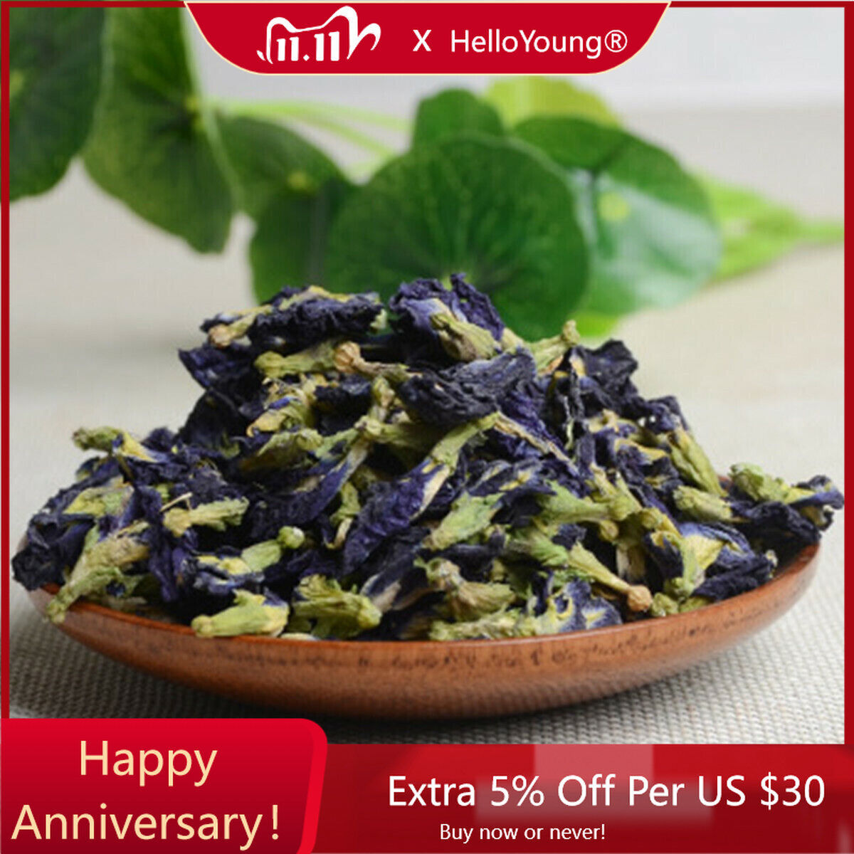 China Flower Tea Blue Butterfly Peas Tea 100g Top Class Clitoria Ternatea-