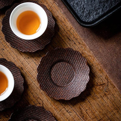 Hand-Woven Bamboo Tea Coasters|Tea Accessories