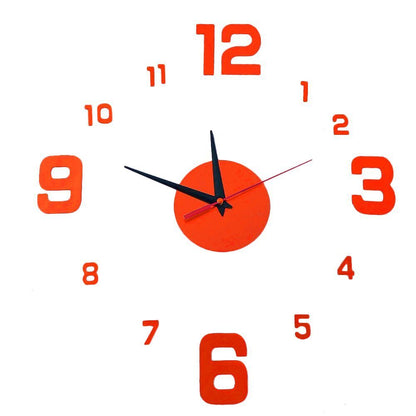 DIY Wall Clocks Modern Large Acrylic Mirror Stickers Quartz Needle Hanging Watch