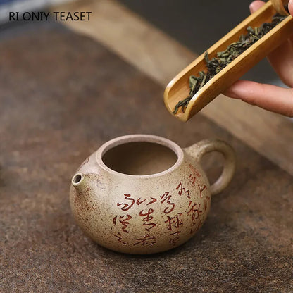 4.3" Yixing Purple Clay Teapot Handmade Tea Pot Raw Ore White Duan Mud Kettle