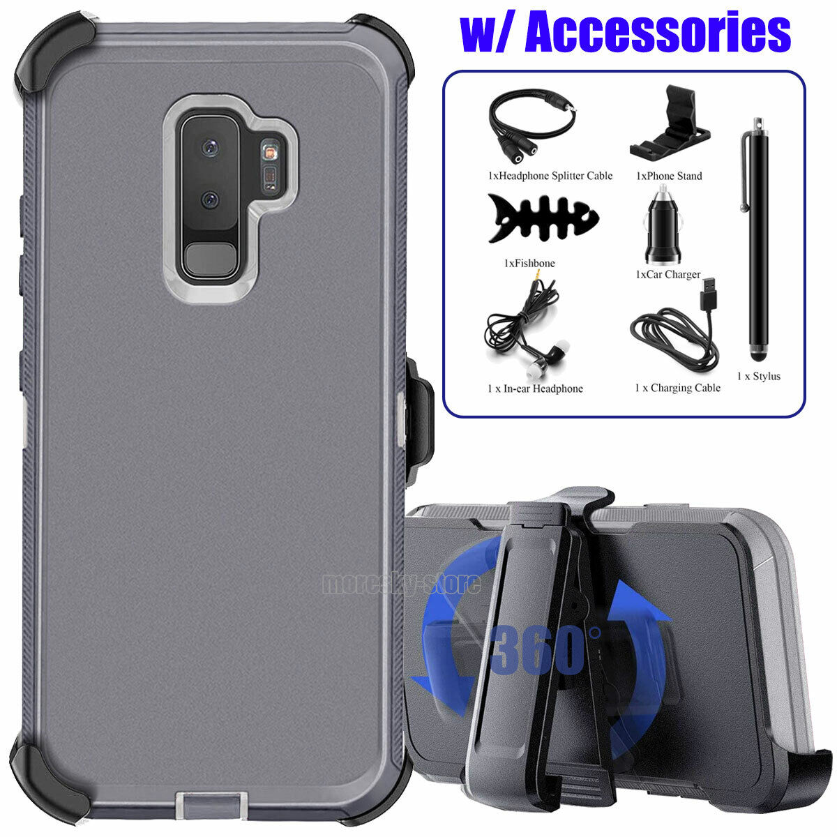 For Samsung Galaxy S9 /S9 PLUS Belt Holster Case Hard Shockproof Cover Accessory