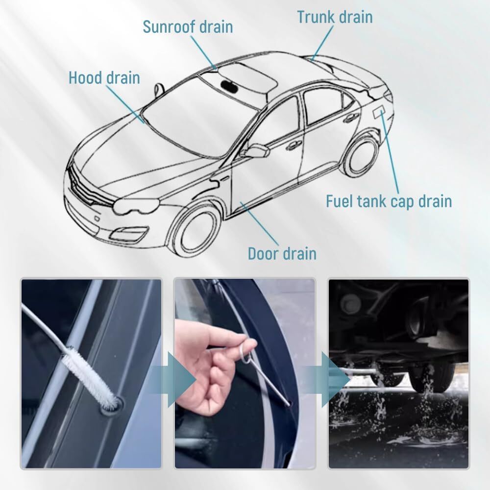 Refrigerator Scrub Brush Flexible Cleaner Hole Car Sunroof Drain Clog Remover