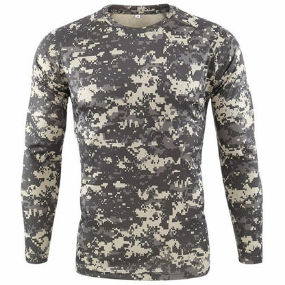 Tactical Camouflage T-Shirt Breathable Long Sleeve Outdoor Sport Hunting Camping