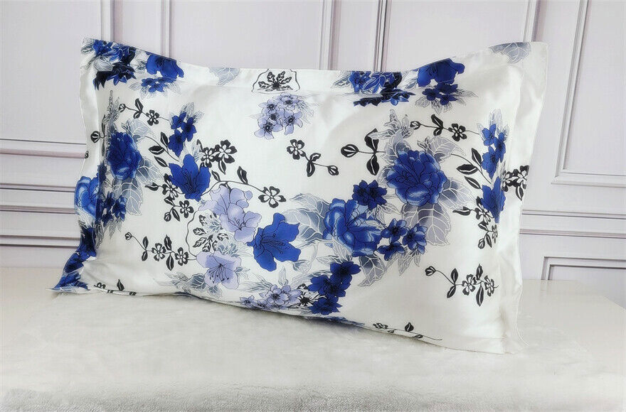 Mulberry Silk Pillowcase 25 Momme Floral Genuine Silk Sleep Pillow Cover Counter