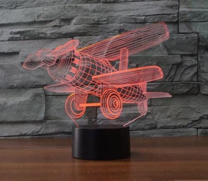 New Desk Table Lamp Airplane 3D illusion Night Light 7 Changing Colors LED Touch