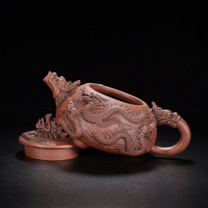 Chinese Yixing Zisha Clay Handmade Exquisite Teapot （九龙石瓢 【底款】顾景舟）