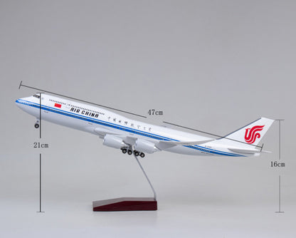 1:160 47CM AIR CHINA BOEING 747-8 Aeroplane Landing Gear Resin Aircraft Model