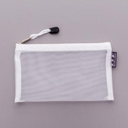 1Pc Transparent Grid Zipper Bag Pencil Case Storage Package 11*20CM PVC Cosmetic