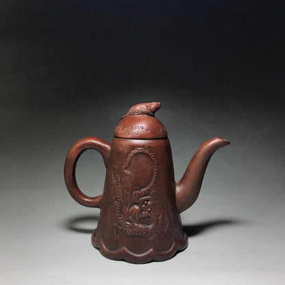 Chinese Yixing Zisha Clay Handmade Exquisite Teapot（龍吟九州 底款：项文勋）