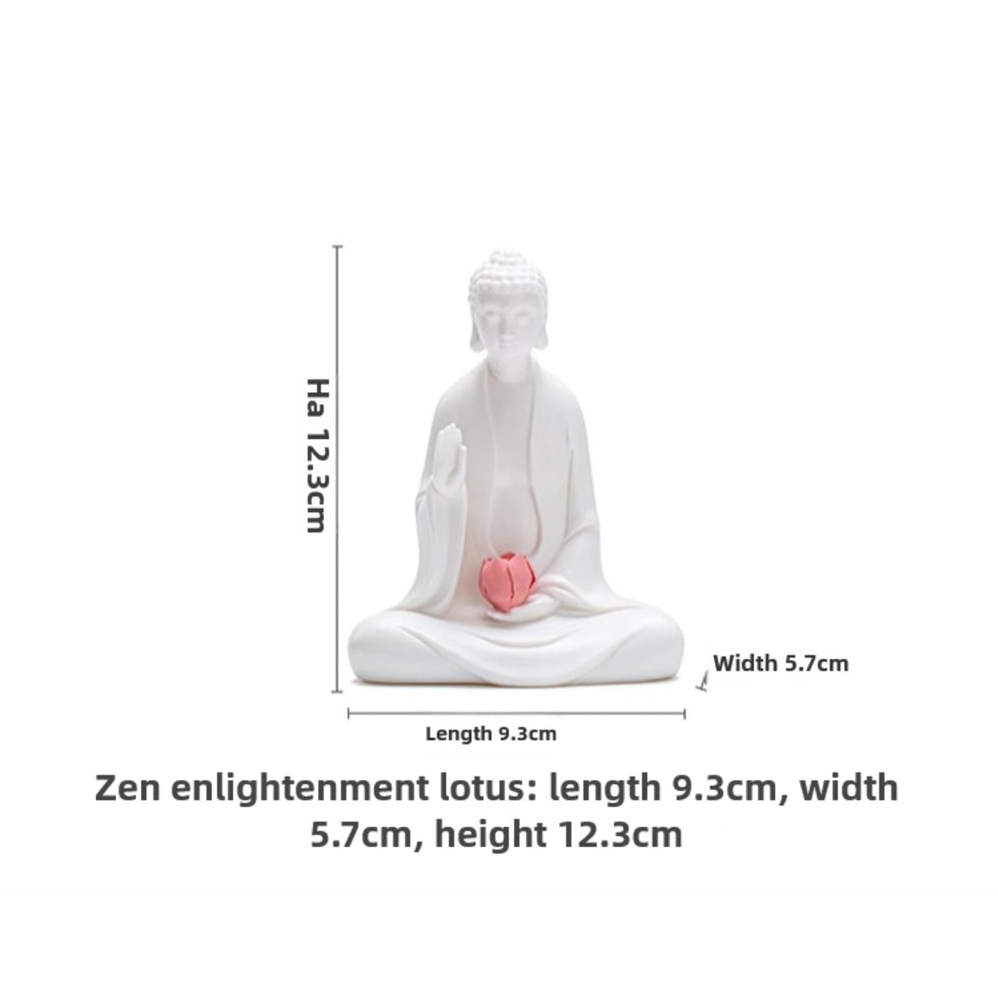 Tathagata White Porcelain Tea Pet 12.3cm Tea Ceremony Buddha Statue Decoration