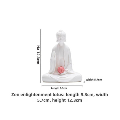 Tathagata White Porcelain Tea Pet 12.3cm Tea Ceremony Buddha Statue Decoration