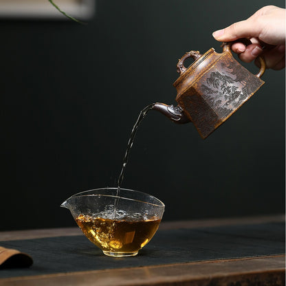 Yixing Purple Clay Teapot 300cc,Chinese Zisha Teapot,Full-handmade Gongfu Teapot