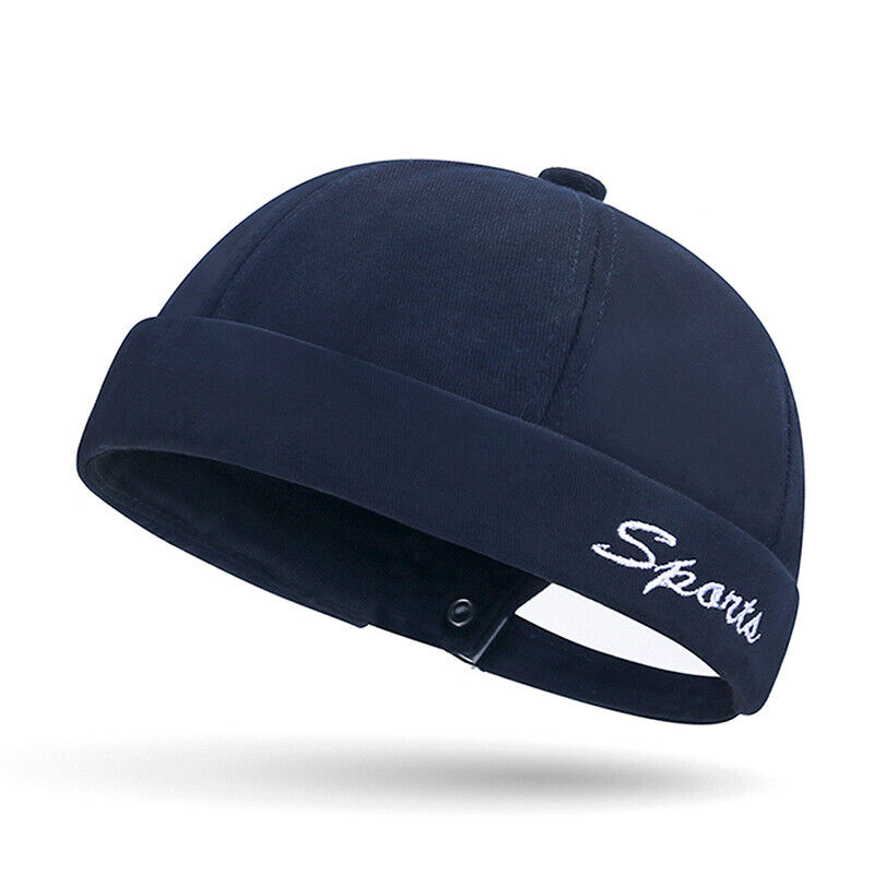 Brimless Docker Cap Hat Skullcap Sailor Rolled Cuff Retro Beanie Hats Adjustable