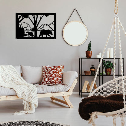 Wildlife Wall Art - Bear Lake - Size 13.5" x 8.7" Metal Wall Art