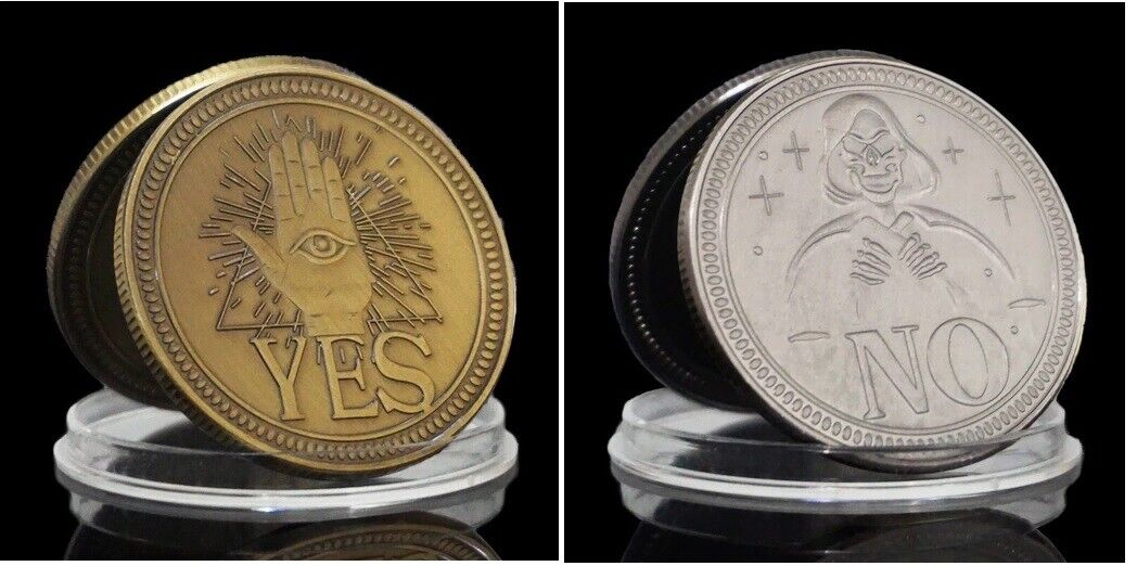 Commemorative Coins Metal Yes No Ouija Gothic Prediction Items USA Morgan Dollar