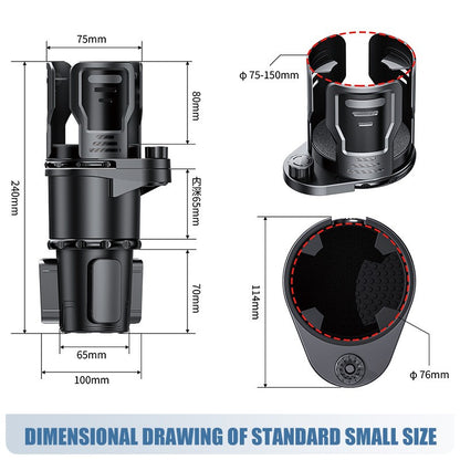 Multi functional car cup holder, car beverage holder, size with switch lock