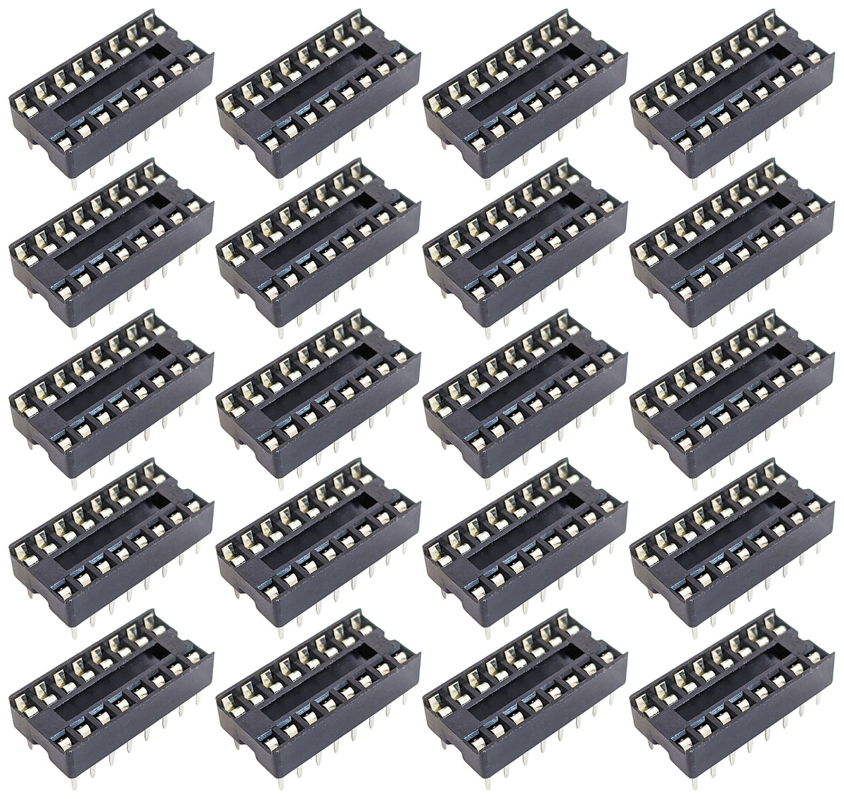 20 Pack 16 Pin Solder Tail Low Profile DIP IC Socket,0.79"x0.39"x0.15"