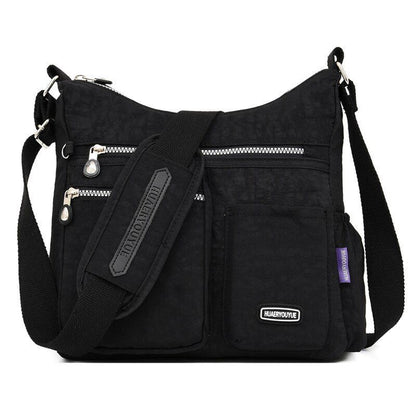 Fashionable Nylon Shoulder Bag Zipper Pocket Messenger Bag Waterproof Crossbody