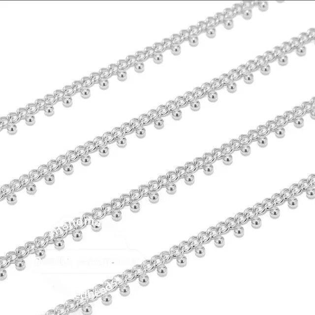 1meter Stainless Steel Link Chains Curb Drop Disc Ball Chain Jewelry Making Supp