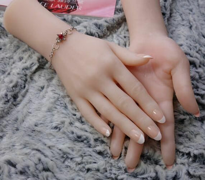 Women Real Hand Mannequins Body Nail Finger Manicure Jewelry Model Plastic 28cm