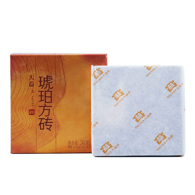 TAETEA Brand Amber Square Brick Pu-erh Tea Brick 2014 Dayi Ripe Puer Pu'er 240g