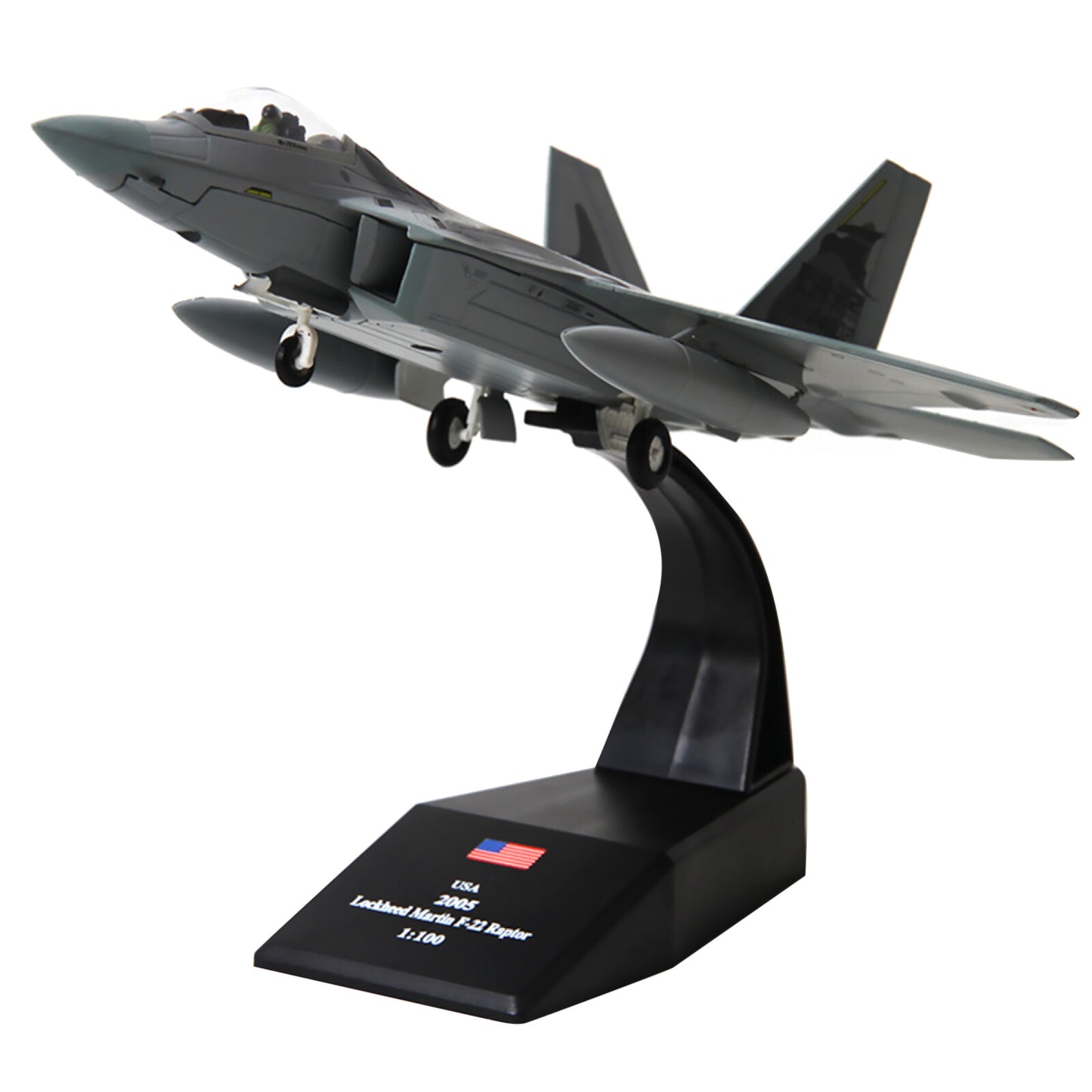 Metal F-22 Aircraft 1:100 Model Fighter Aviation Military Science Exhibition M