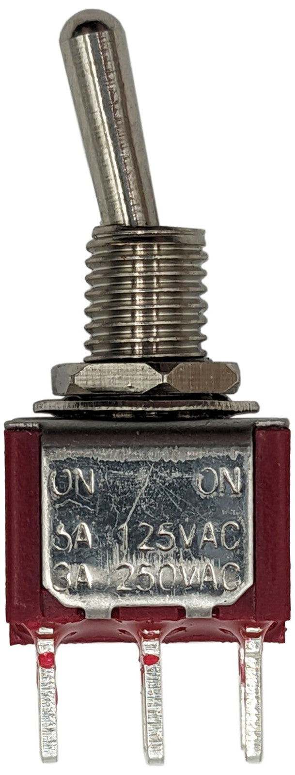 Mini DPDT Toggle Switch ON-ON, 6-Pin Through-Hole PCB Leads, 6A @ 125V AC